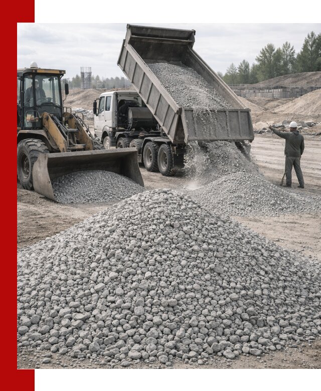 Доставка известнякового щебня фр. 5–20 в Осинниках