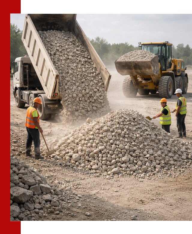 Доставка известнякового щебня фр. 40-70 в Осинниках