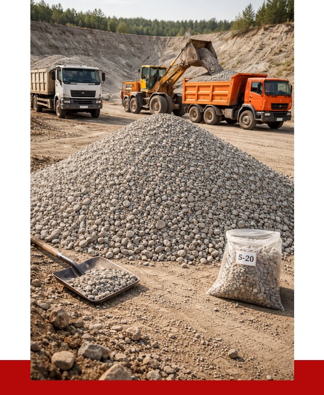 Доломитовый щебень фр. 5-20 в Осинниках от 4305 р. | ПРОНЕРУДСнн