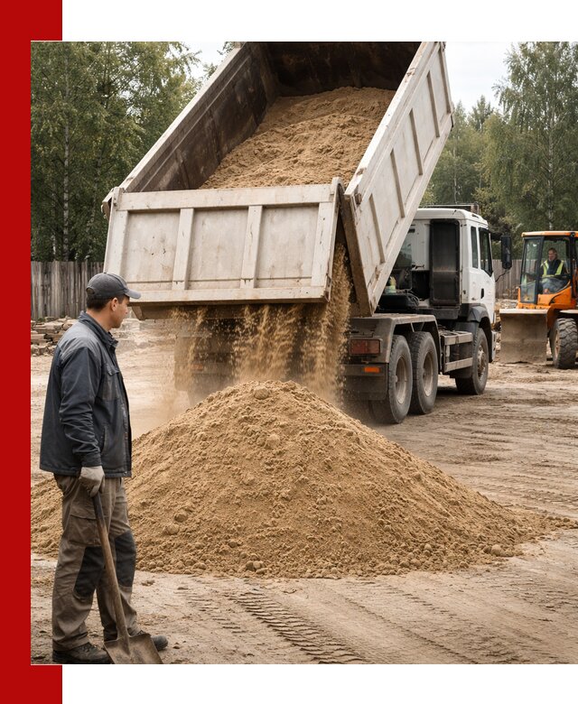 Доставка и продажа песка с разгрузкой в Осинниках