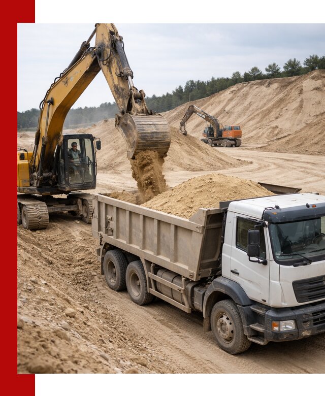 Доставка карьерного песка с самосвалами и разгрузкой в Осинниках