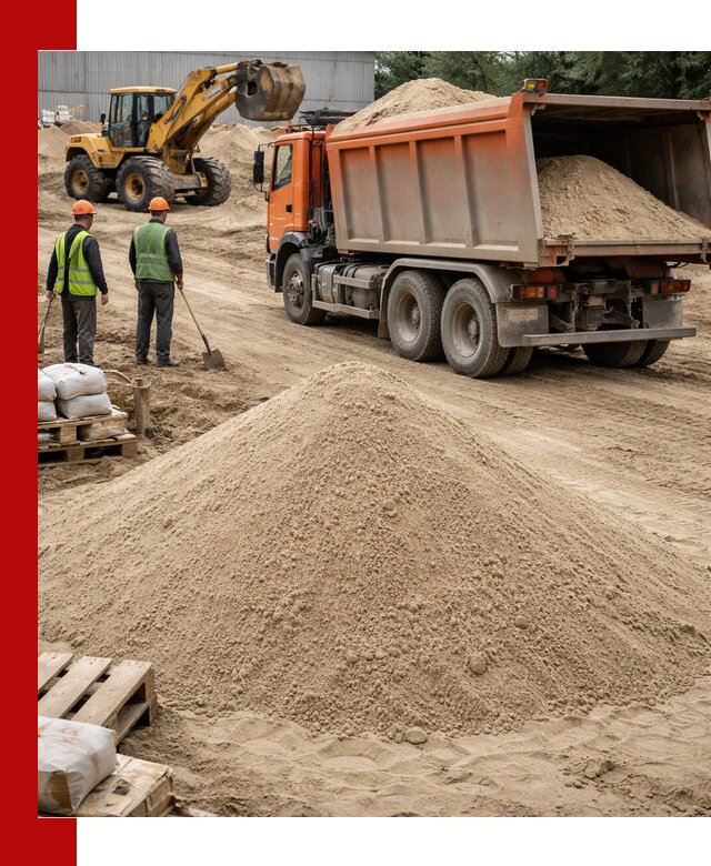 Доставка и продажа мытого речного песка в Осинниках