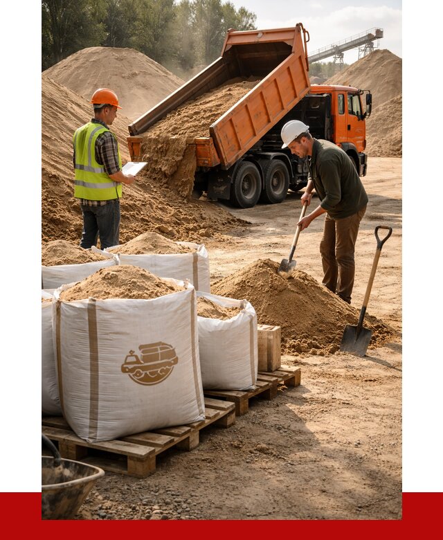 Строительный песок в Осинниках от 2255 р. с доставкой, ПРОНЕРУДСнн