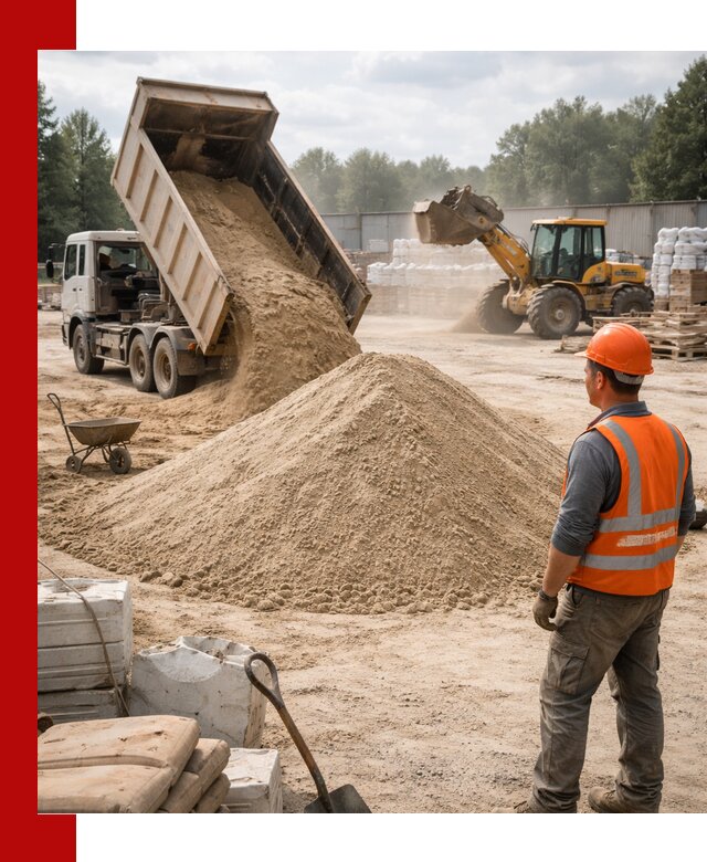 Доставка строительного песка с самосвалом в Осинниках