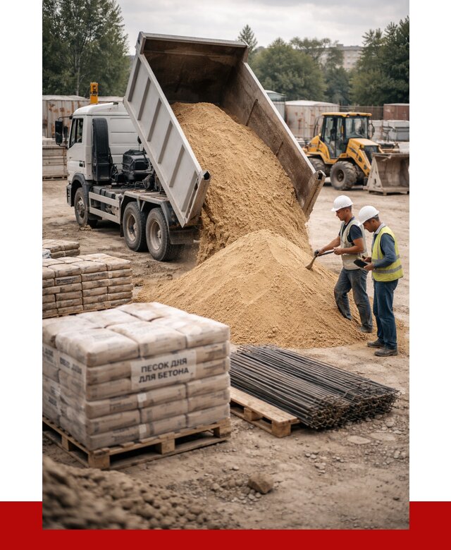 Песок для бетона в Осинниках от 2563 р. с доставкой, ПРОНЕРУДСнн