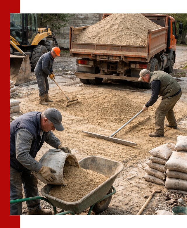 Поставка песка для стяжки в Осинниках с быстрой доставкой