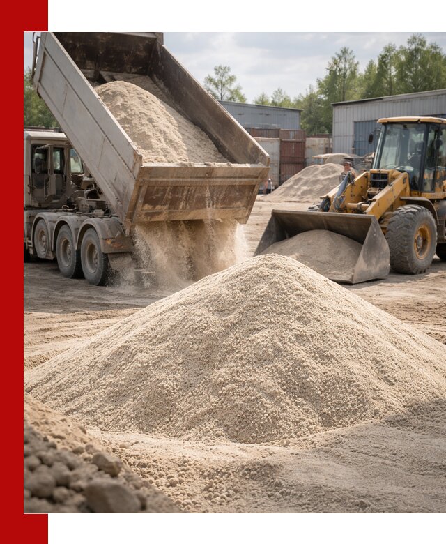 Кварцевый песок с доставкой в Осинниках для строительных работ