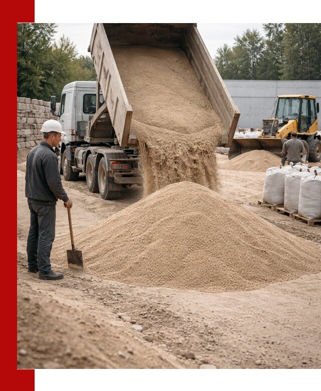 Кварцевый песок фракция 0–3 мм с доставкой в Осинниках