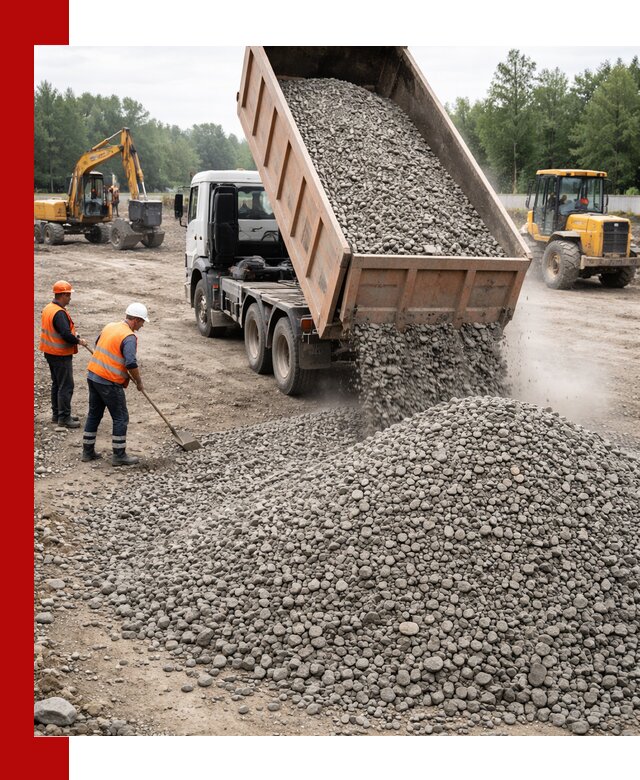 Доставка гравия фракции 40-70 в Осинниках оптом и в розницу