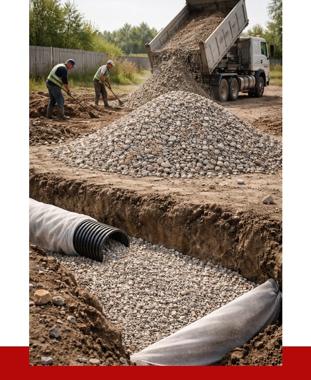 Гравий для дренажа в Осинниках от 2255 р., доставка ПРОНЕРУДСнн