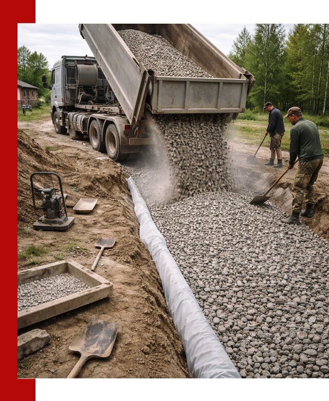Гравий для дренажа с доставкой в Осинниках качественный и недорогой