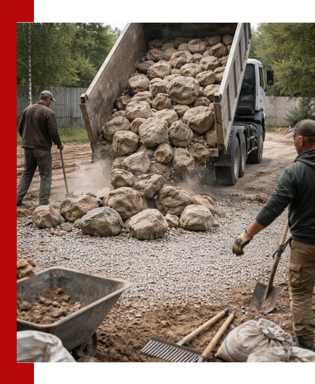 Доставка и укладка булыжника в Осинниках