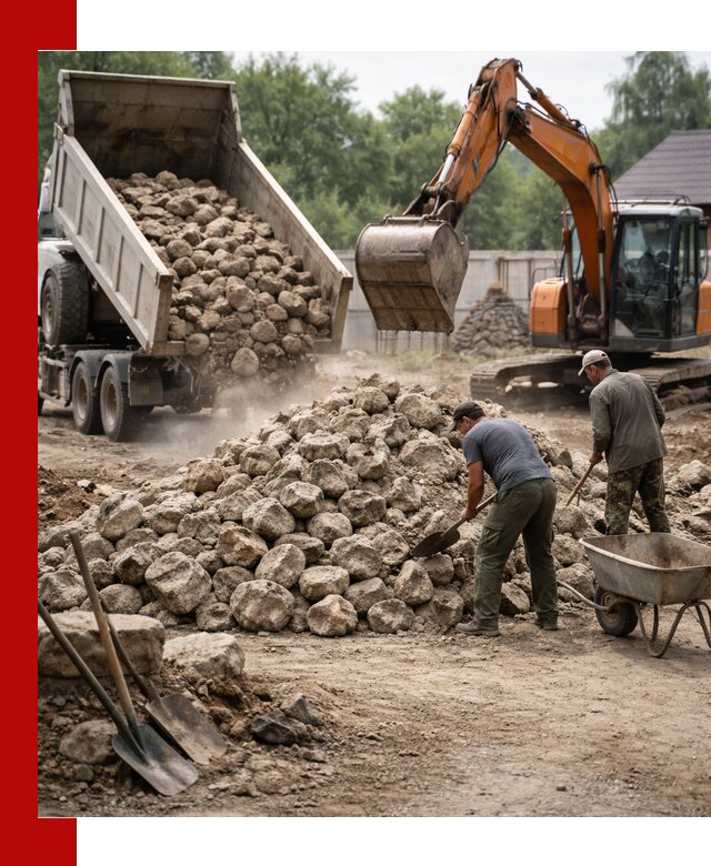 Доставка и разгрузка бутового камня в Осинниках