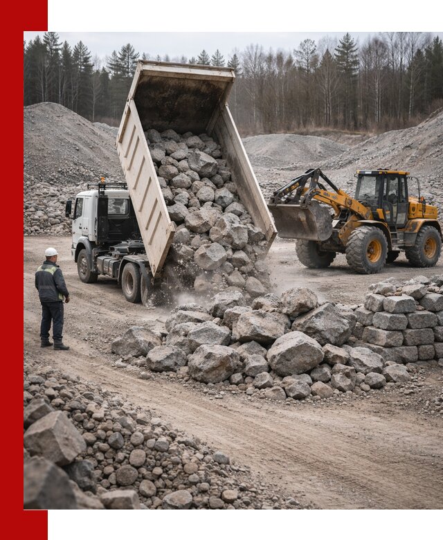 Доставка и продажа бутового гранитного камня в Осинниках