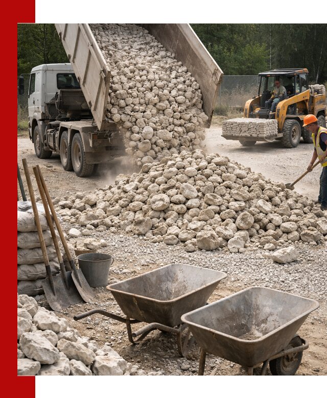 Доставка и продажа бутового известнякового камня в Осинниках