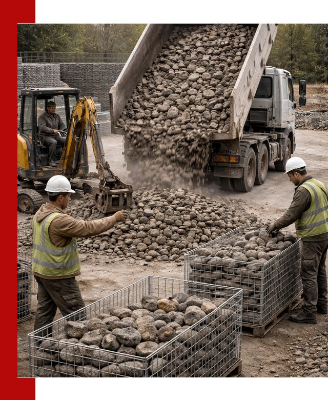 Камень для габионов фракция 100–201 в Осинниках