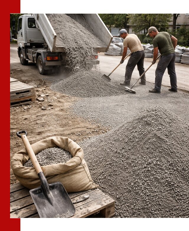 Отсев для тротуарной плитки в Осинниках — доставка и укладка