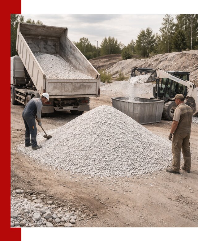 Доставка и продажа белой мраморной крошки в Осинниках