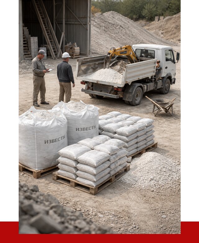 Известь строительная в Осинниках с доставкой от 4305 р. | ПРОНЕРУДСнн