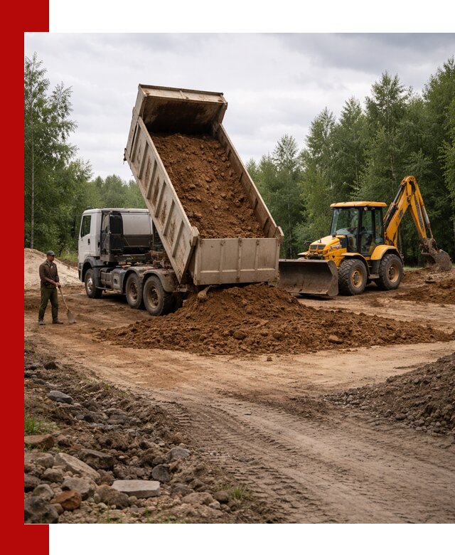 Доставка суглинка самосвалами в Осинниках подсыпка и планировка