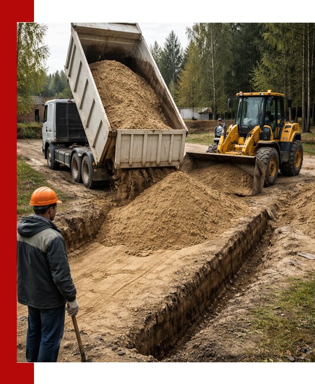 Доставка песчаного грунта в Осинниках для строительных работ
