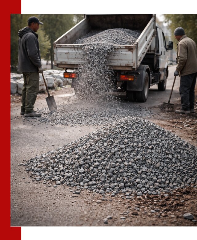 Гранитная крошка для посыпки дорог и тротуаров в Осинниках