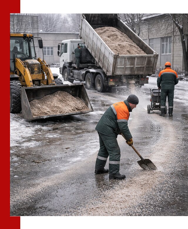 Реагент против гололеда с доставкой и нанесением в Осинниках