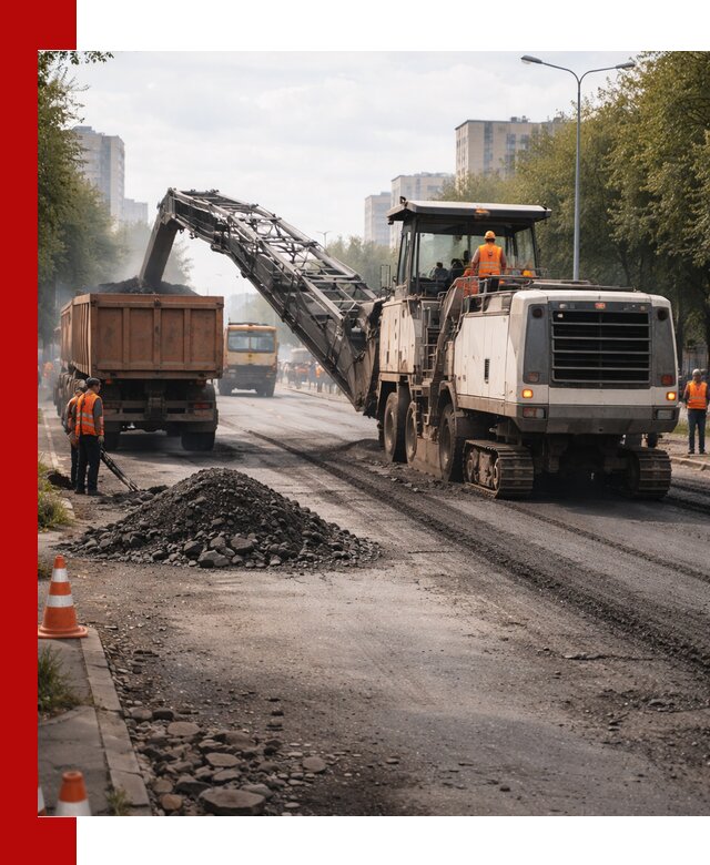 Фрезерованный асфальт в Осинниках — удаление и вывоз старого покрытия