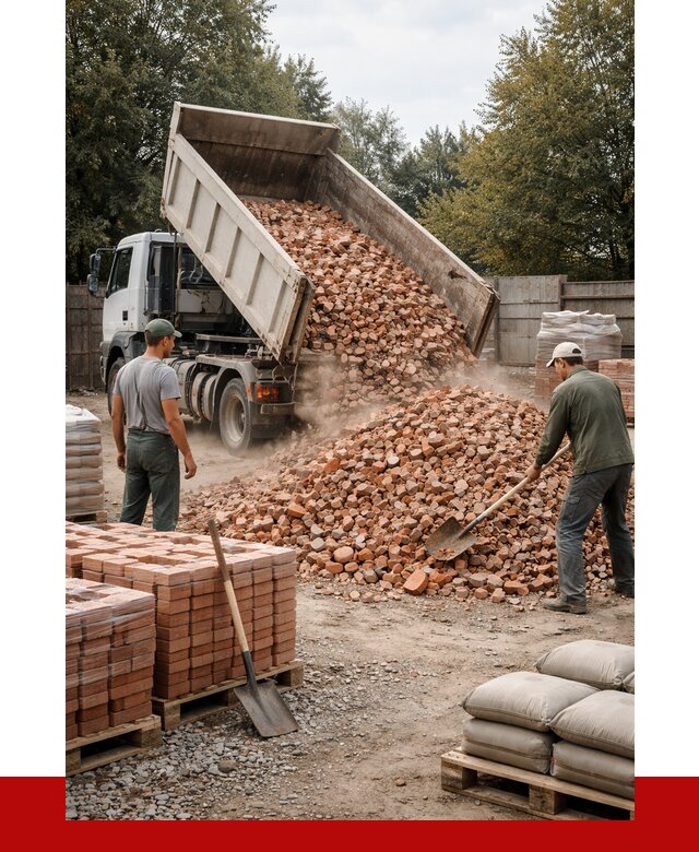 Бой кирпича в Осинниках с доставкой от 4305 руб/куб | ПРОНЕРУДСнн