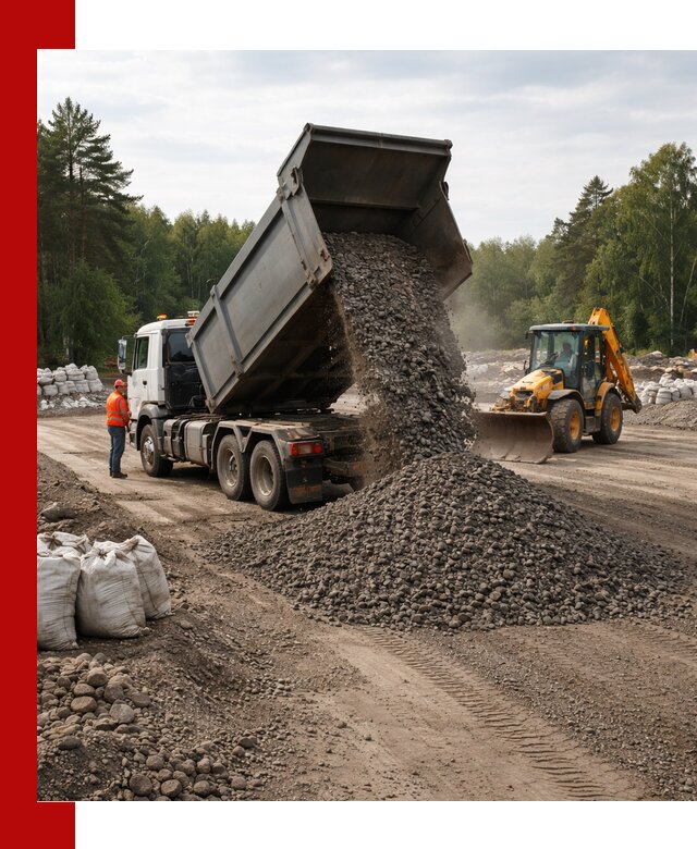 Доставка дробленого асфальта в Осинниках для дорожных работ